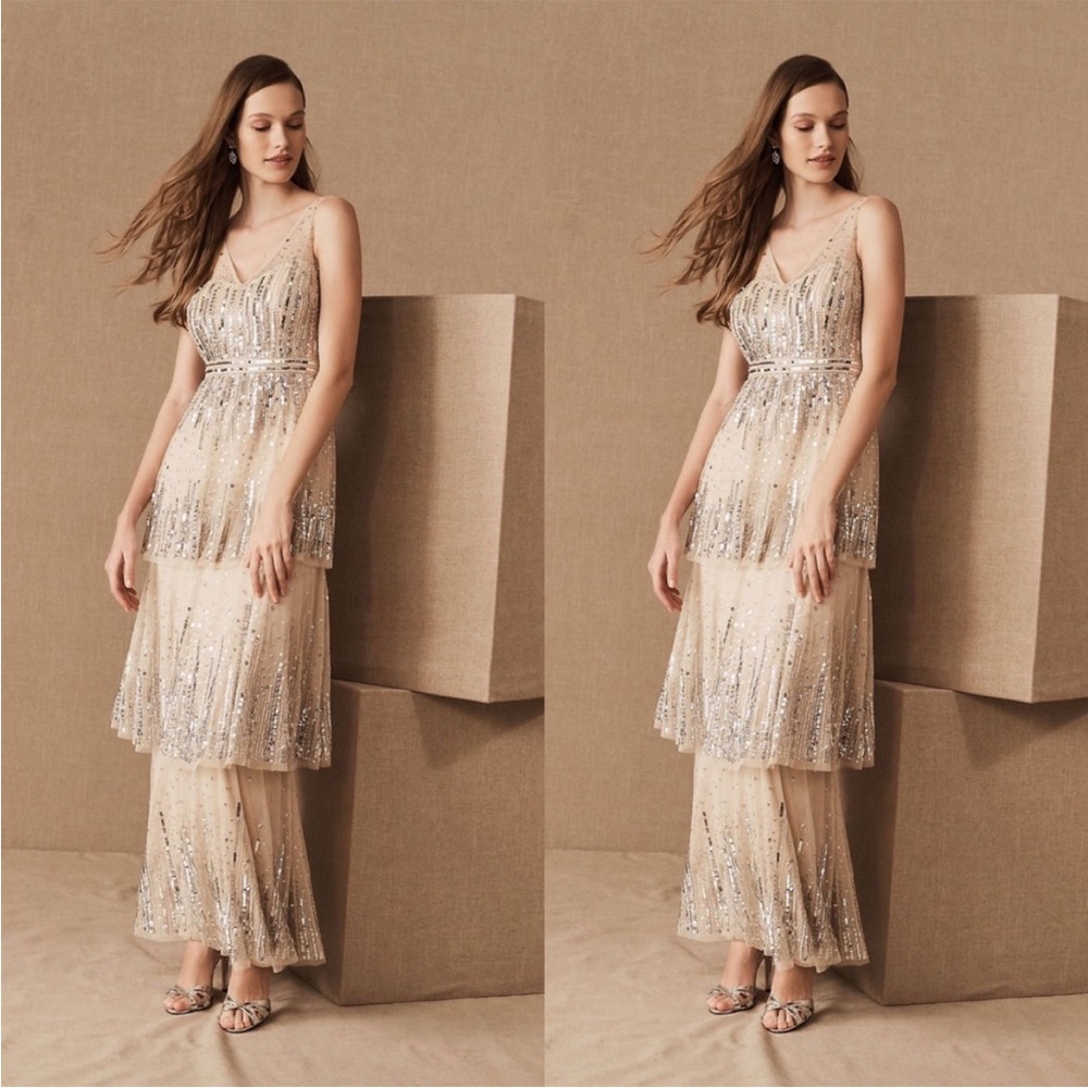 New BHLDN x Aidan Mattox Lucrezia Dress -Silver